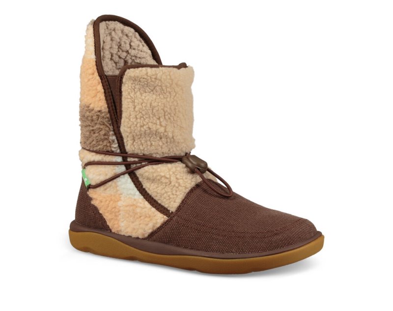 Sanuk Womens Tripper Flurry Brown Boots | FIQSMJ276